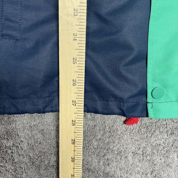 Teddy Fresh Color Block Jacket Size S Blue Green Red Snap Spellout Street Bear - Picture 5 of 8